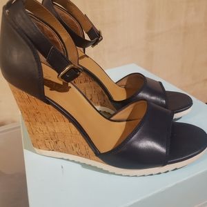 Chic Piper navy wedge in box excellent condition